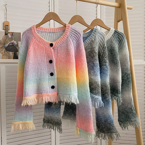 Femme Fryns-detalje Strik-cardigan Stilla