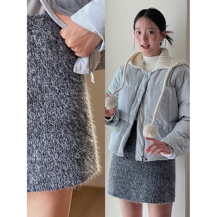 Dame Mini nederdel med struktureret design og blødt materiale Stilla