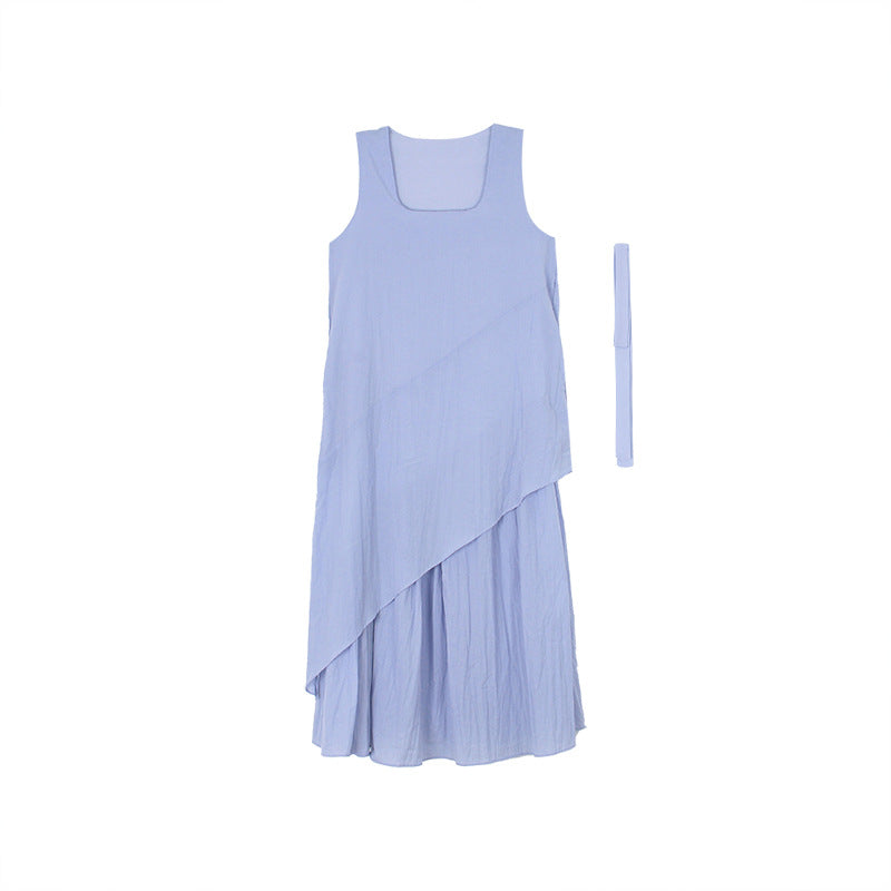 Dame Maxikjole med asymmetrisk snit og elegant drapering Stilla