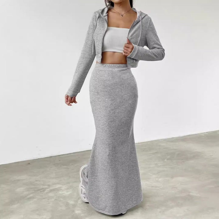 Dame Sporty Crop-Top med Maxi-Nederdel Stilla