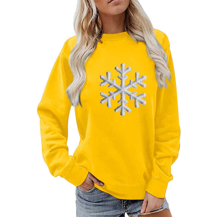 Kvinders sweatshirt med funklende snefnugdesign og afslappet pasform Stilla