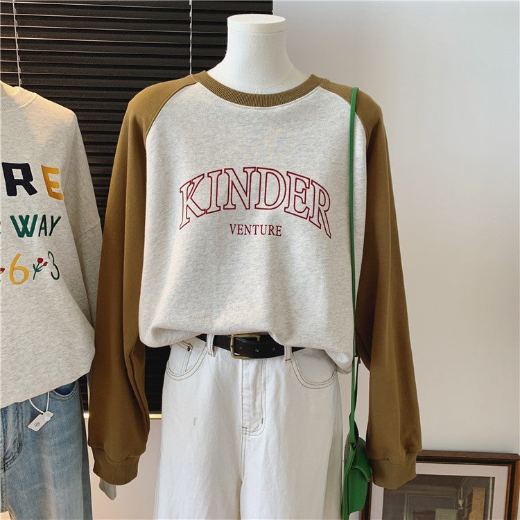 Femme Løs College Stil Sweatshirt Stilla