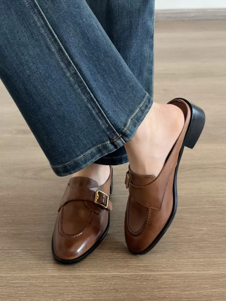 Dame mokassiner med elegant spænde-look og komfortabel sål Stilla