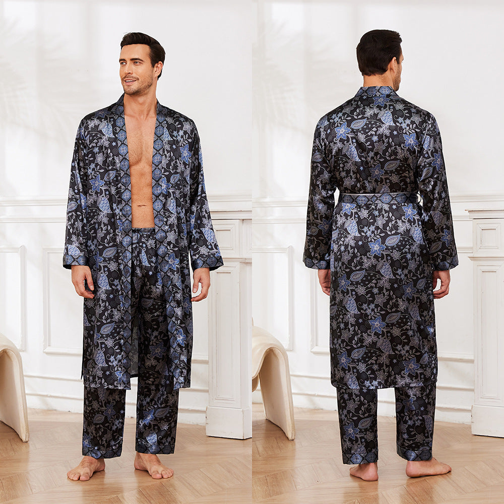 Herrer pyjamas med elegant kimono-design Stilla