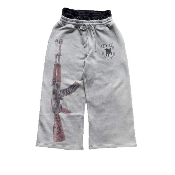 Dame sweatpants med unik grafiktrykmønster og elastisk talje Skovae