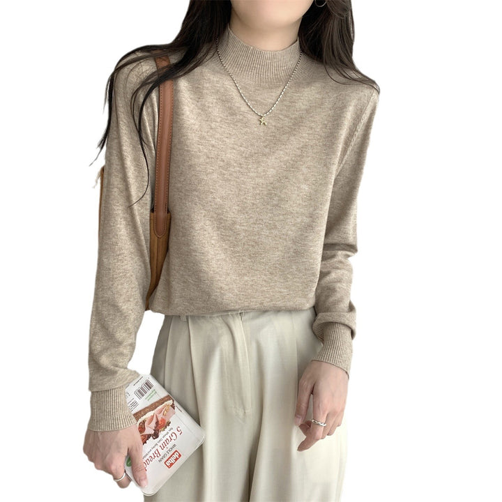 Dame finstrikket sweater med moderne ståkrave og afslappet pasform Stilla