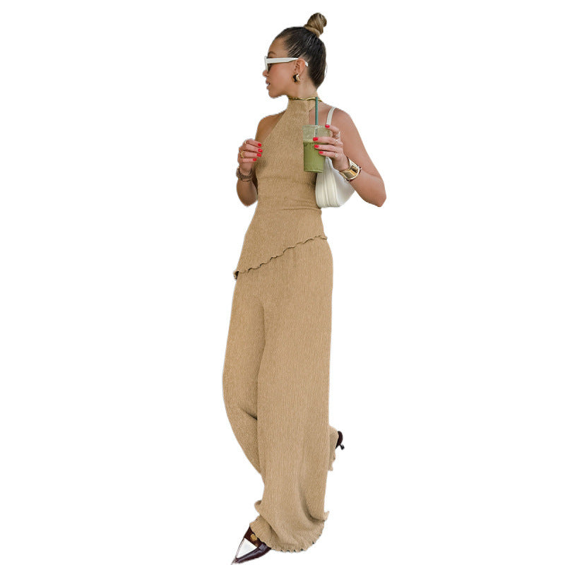 Femme Elegante Flæse Strik Maxi Kjole Stilla