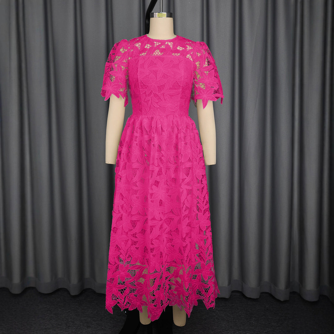 Dame spids maxi-kjole med blomsterdesign Skovae