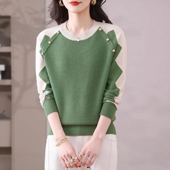 Dame casual sweater med iøjnefaldende applikationer Stilla