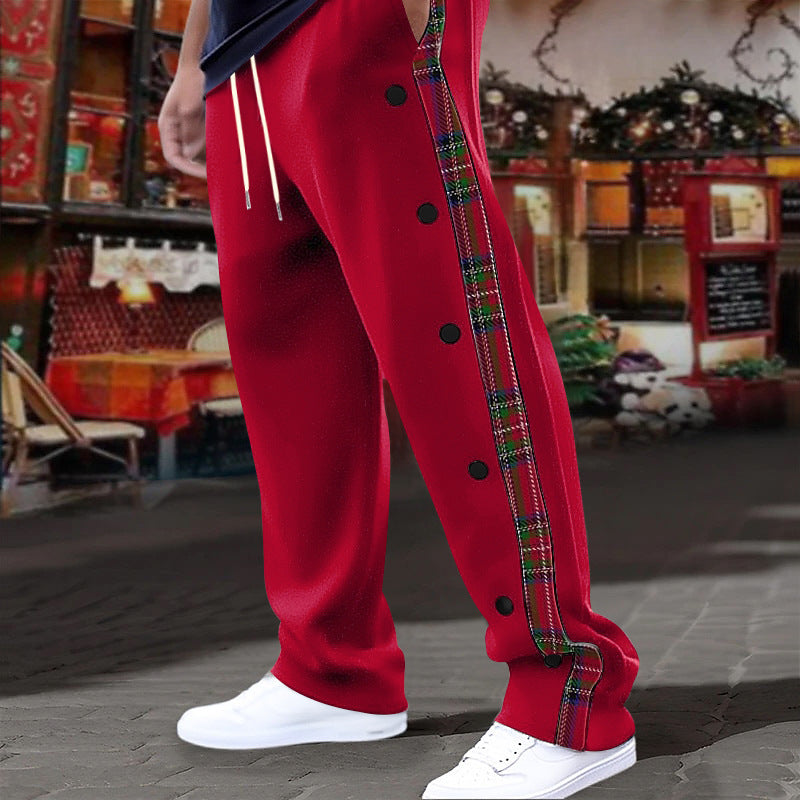 Herrer Sporty Fritidsbukser med praktiske trykknapper og moderside stripe detaljer Stilla
