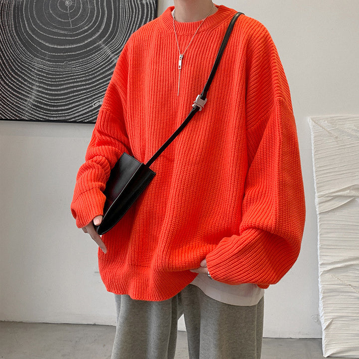 Herrer Oversized Strikpullover med struktureret ribdesign og blødt inderfôr Stilla