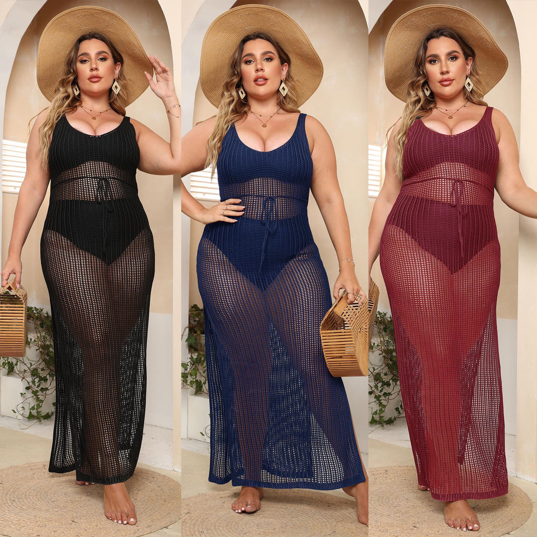 Dame Transparent Hæklet Maxi Cover-Up Kjole Stilla
