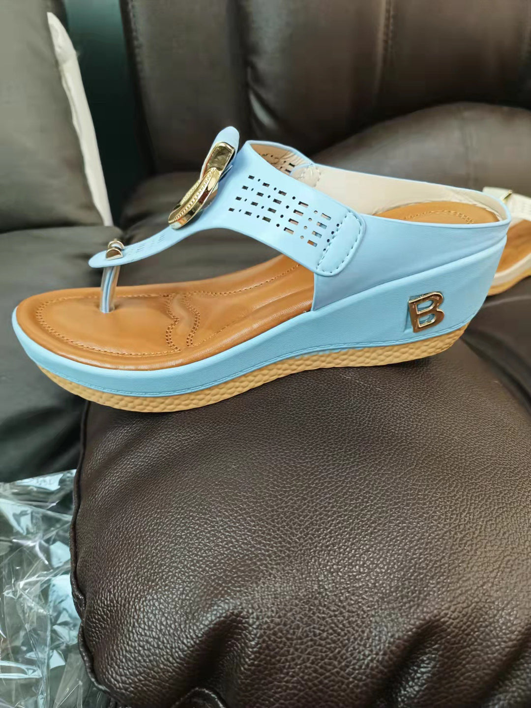 Dame Komfortable Wedge-sandaler med moderigtig rem og komfort fodseng Stilla