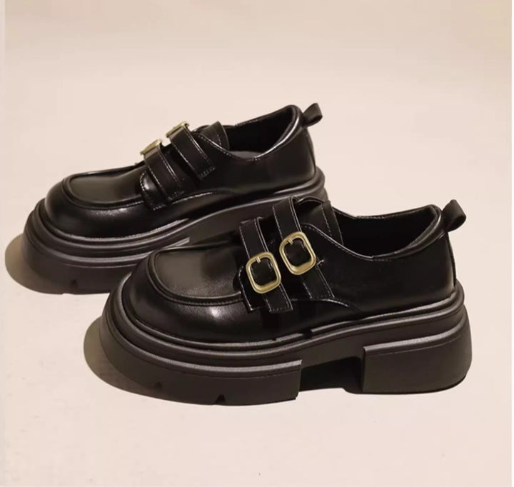 Dame Chunky Loafers med dobbelt spænde-design og robust profil Stilla