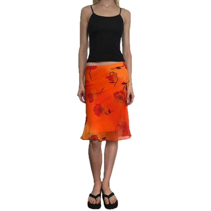 Dame Midi-nederdel med blomster-transparentdesign Skovae