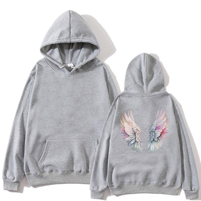 Kvinders hoodie med stilfuldt englevinge-design Skovae