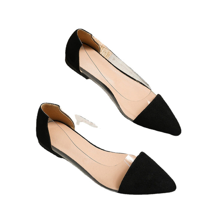 Dame ballerinas med transparent snit og trendy slangemønster Stilla