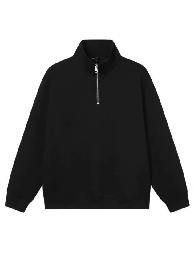 Herre fleece pullover med praktisk stående krave og lynlås Skovae