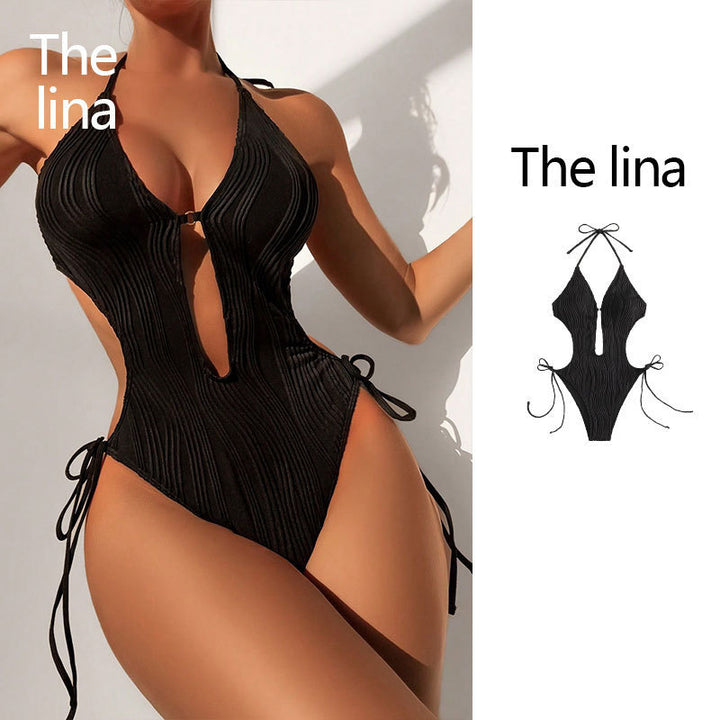 Dame Én-delt Badebluse med raffineret Cut-Out-design Skovae
