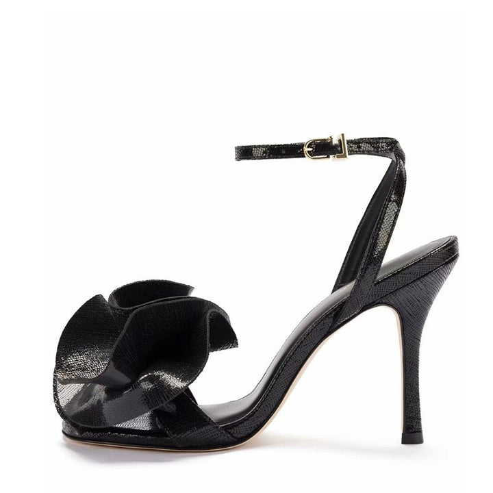 Femme Floral-Detail Højhælede Sandaler med Ankelrem Stilla