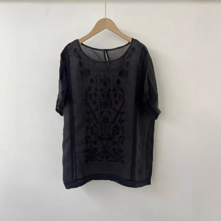 Femme Broderet Bohemian Tunika-Top Stilla