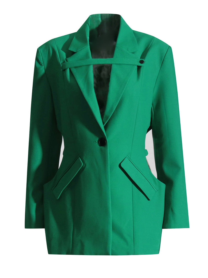 Dame asymmetrisk blazer med innovativ skæring og struktureret design Stilla