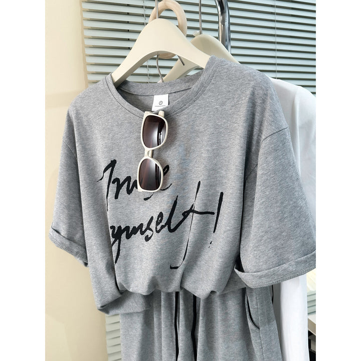 Dame Oversized Grafik-T-shirt med kreativt print Stilla