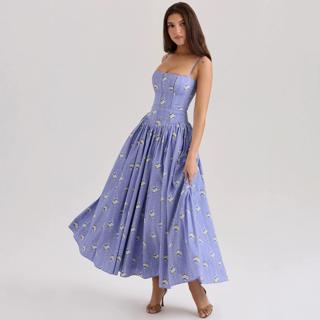 Damer Elegant Maxi Kjole med Blomster Accenter