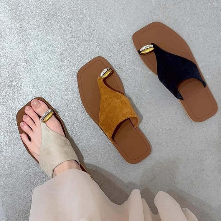 Dame Mode Flip-Flops med Metalldetalje Stilla