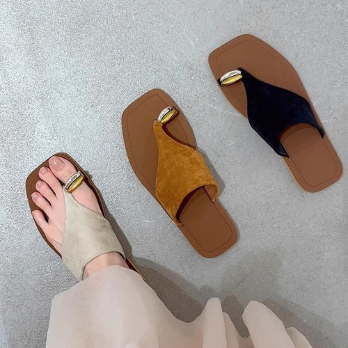 Dame Mode Flip-Flops med Metalldetalje Stilla