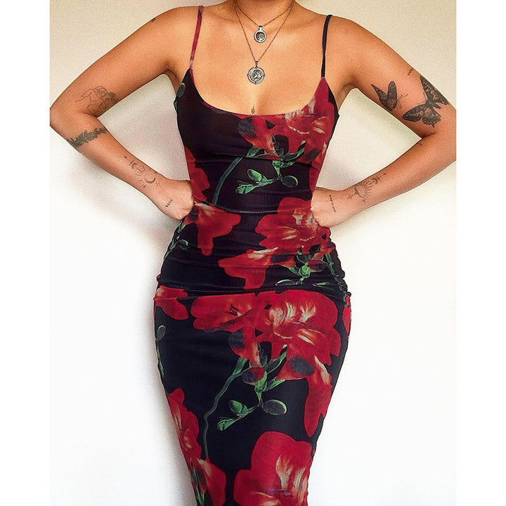 Dame Floral Print Bodycon Kjole Stilla 1751515814