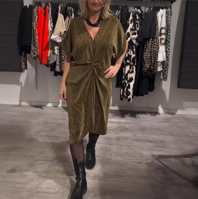 Dame Wrap Kjole i elegant Fløjl Stilla