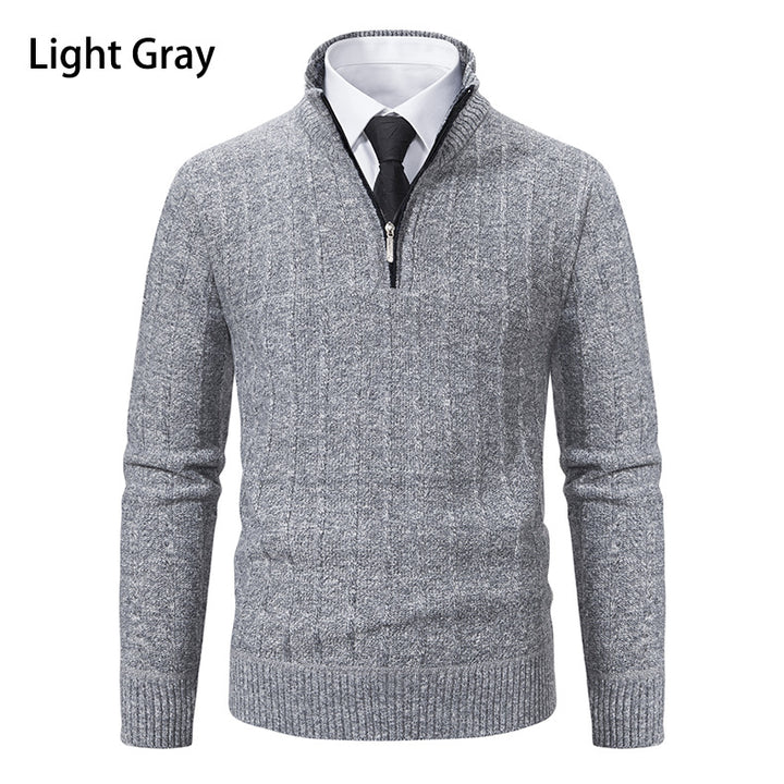Herre Premium Høj Krave Lynlås Pullover Stilla