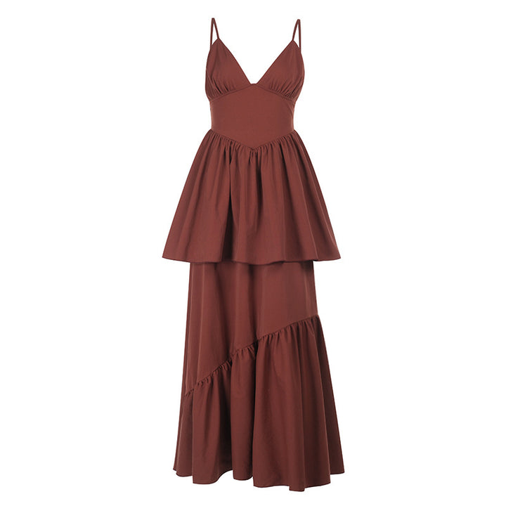 Dame Elegant Lagdeling Maxi Kjole Stilla