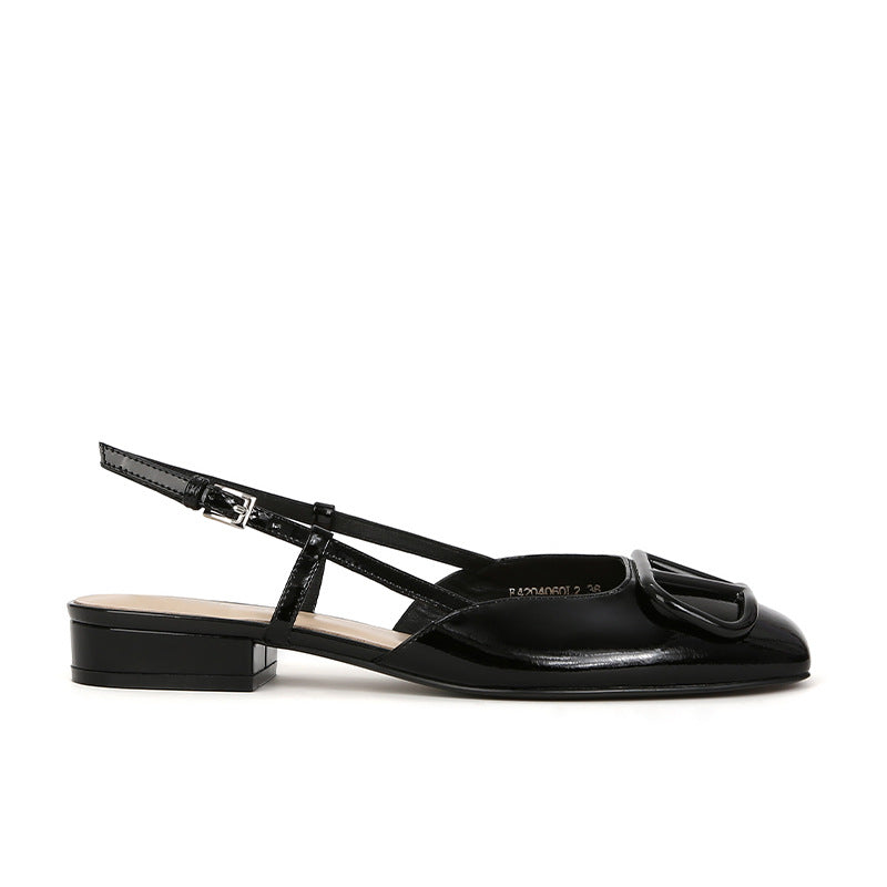 Dame elegante Slingback-flats med dekorativ spænde Stilla