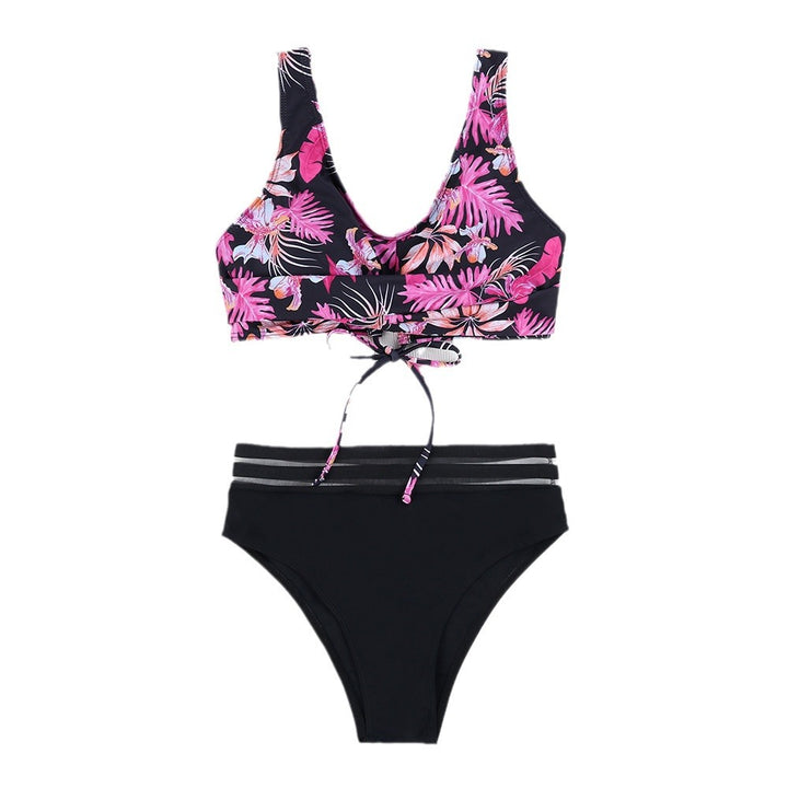 Dame Bikini-sæt med blomstret top og høj talje Stilla