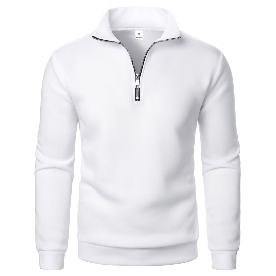 Herresweatshirt med lynlås og moderne stående krave Skovae