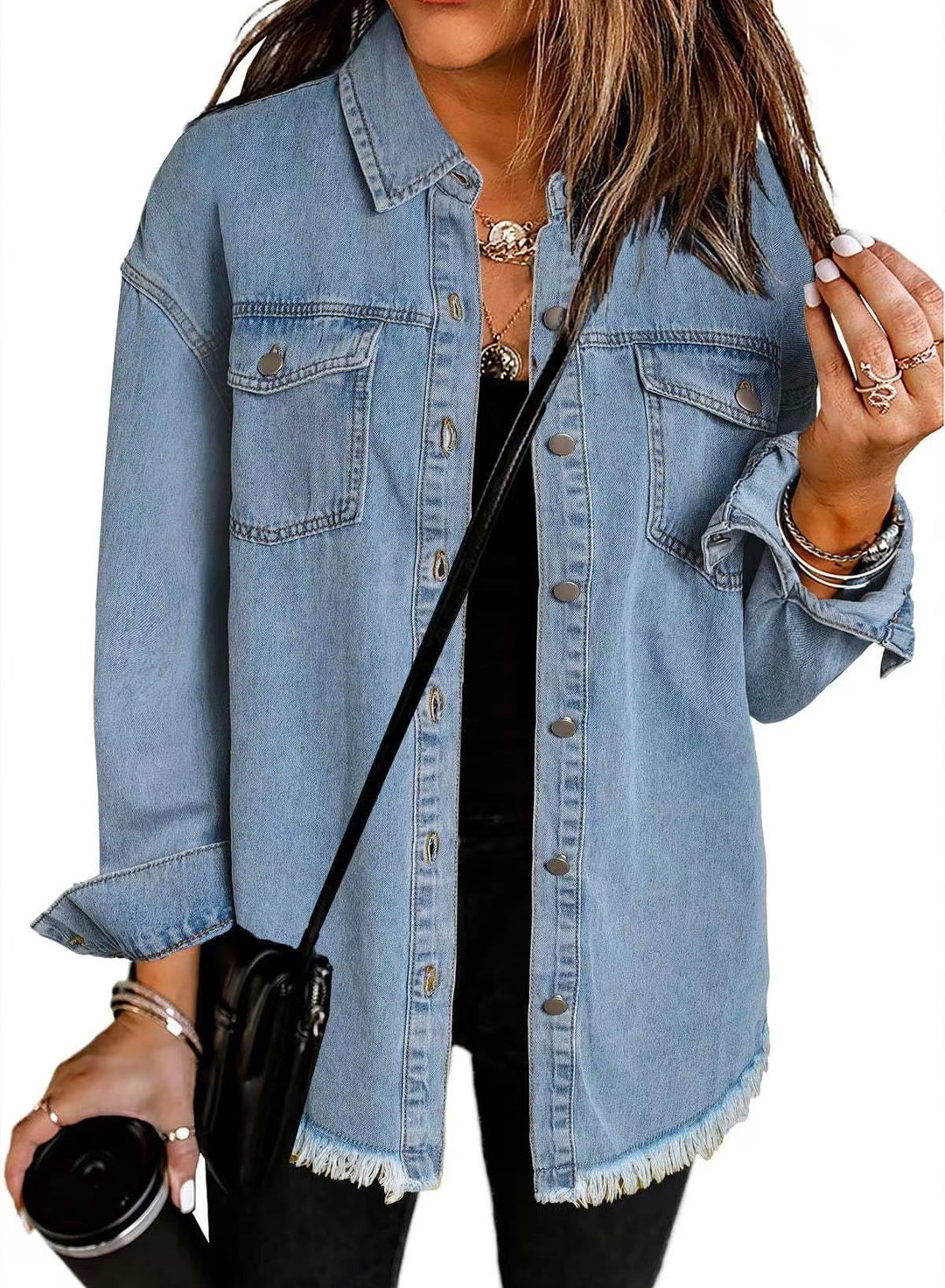Femme Ødelagt Denim Westernjakke Stilla