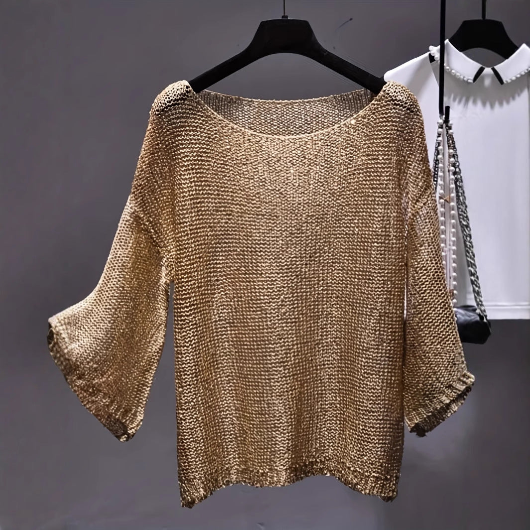 Femme Tekstureret Strik Boxy Top Stilla