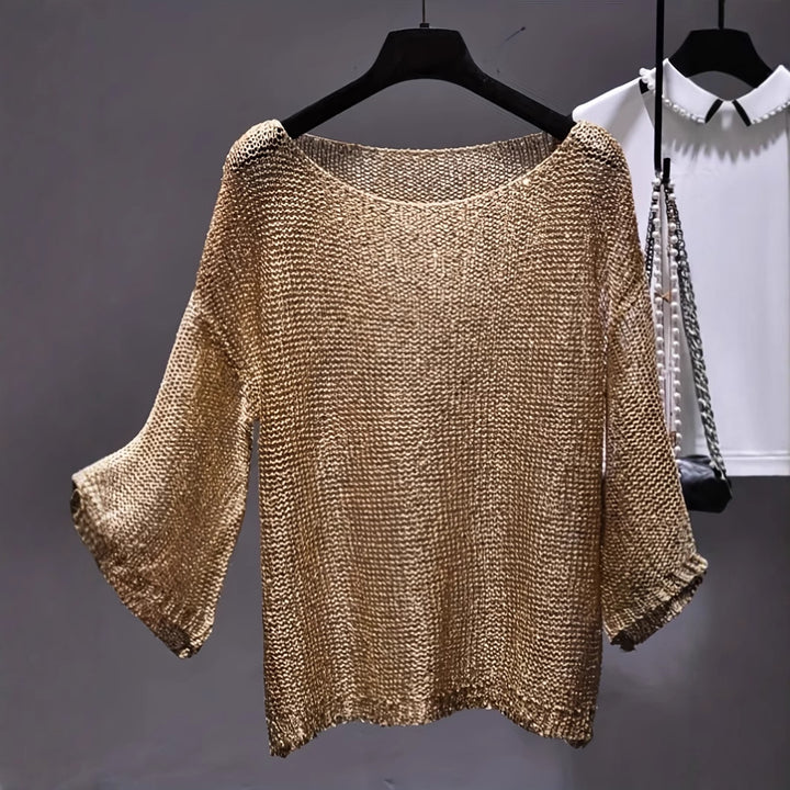Femme Tekstureret Strik Boxy Top Stilla