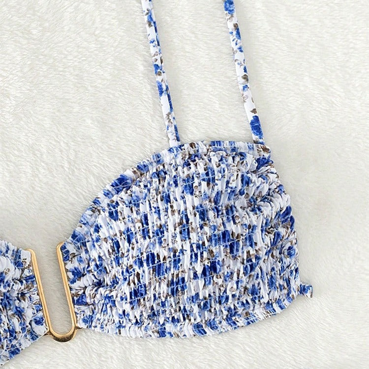 Dame bikini-sæt med raffinerede ruffles detaljer og stroppeløs konstruktion Skovae