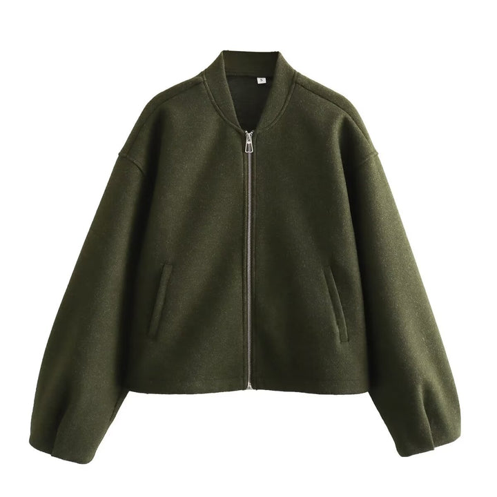 Femme Cozy Cropped Zip-Up Jakke Stilla