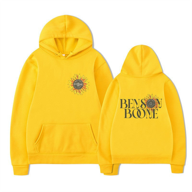 Dame hoodie med blomster grafik design Skovae