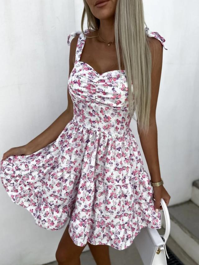 Dame sommerligt blomsterkjole i vintage-stil Stilla