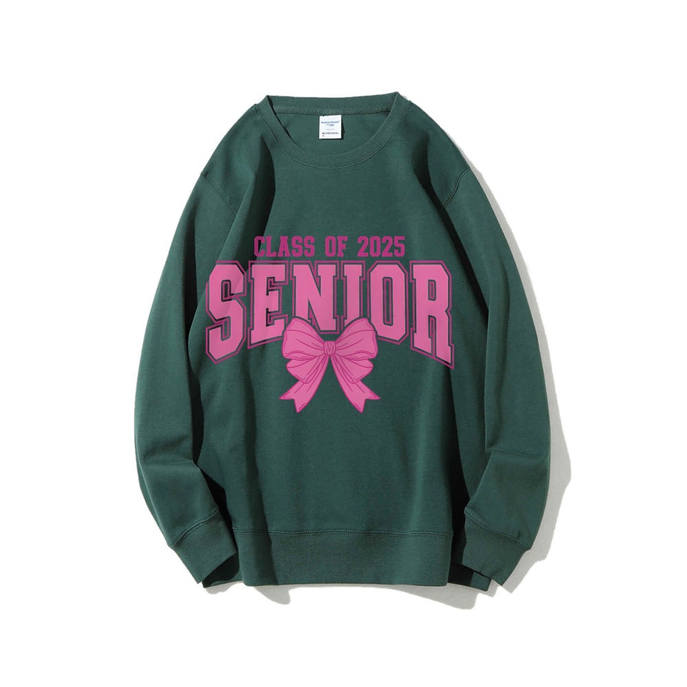 Kvinders sweatshirt med eksamensår og dekorativ sløjfe design Stilla