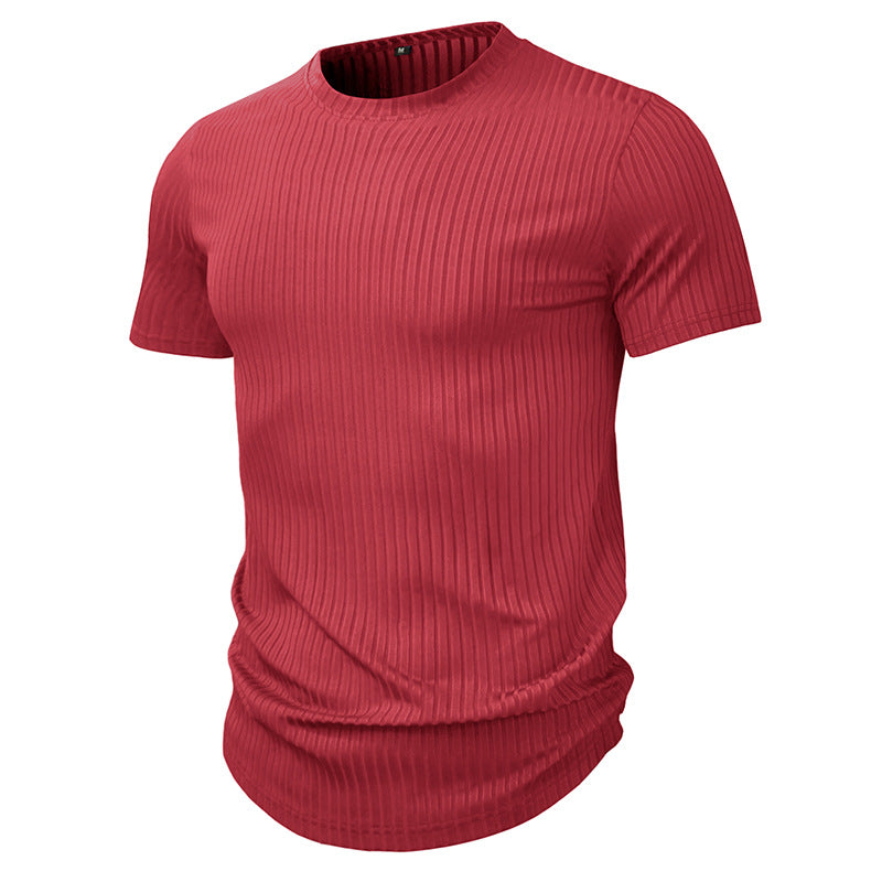 Herrer Fitted Rundhalet T-shirt med struktureret design og åndbart materiale Stilla