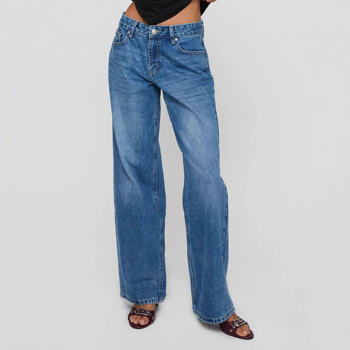 Dame Løst skåret Denimbukser i afslappet High-Waist stil Stilla