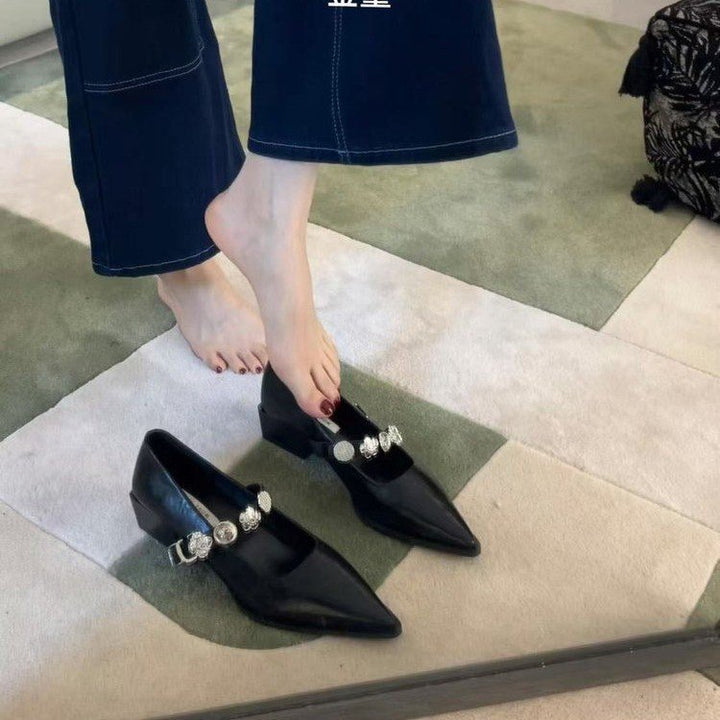 Dame Elegante Pumps med mode spænde dekorationer og smal tåparti Stilla