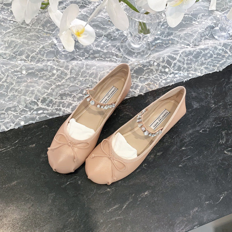 Dame Elegant Mary Jane Ballerinaer med dekorativt rem-detalje Stilla