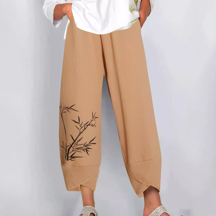 Dame Relaxed Fit Bambus Tryk Culotte Stilla